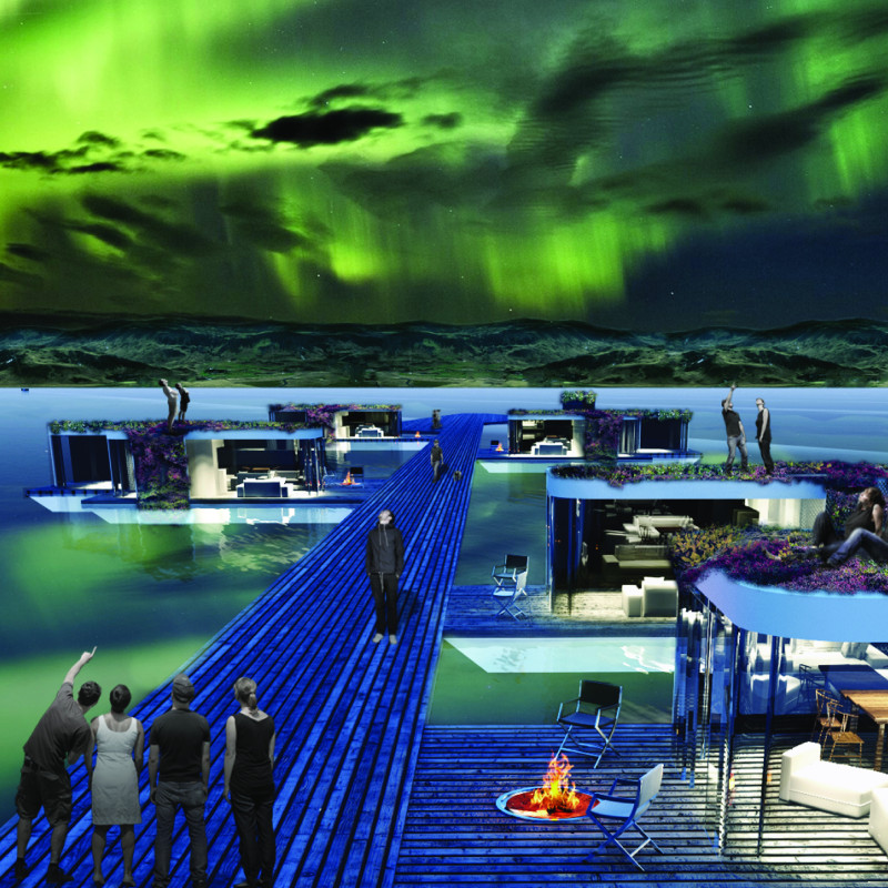 Elevated Platforms of Larchwood and Glass Nestled in a Nordic Landscape  