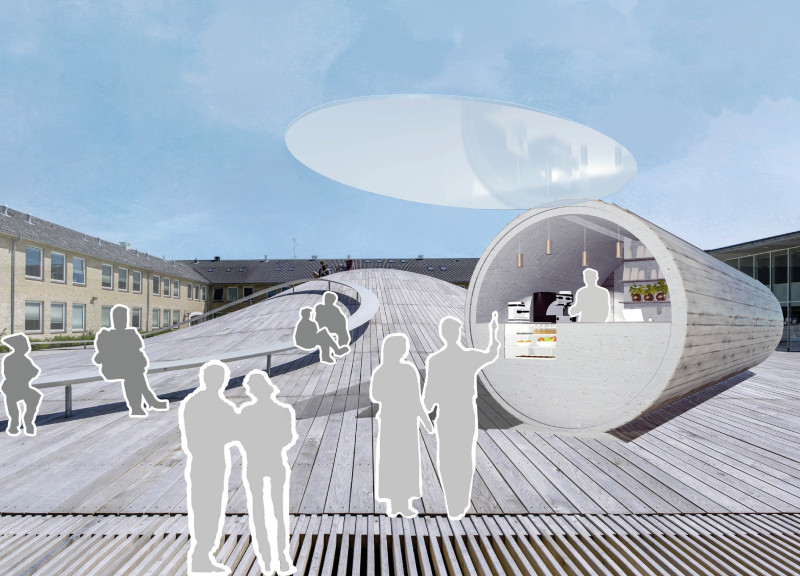 Hydraulic Roof System in Precast Concrete Cabin Offering Shelter and Community Engagement