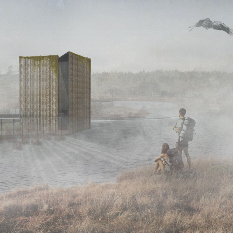 Birch Cladding and Passive Solar Design Enhancing Ecological Engagement in a Visitor Center  