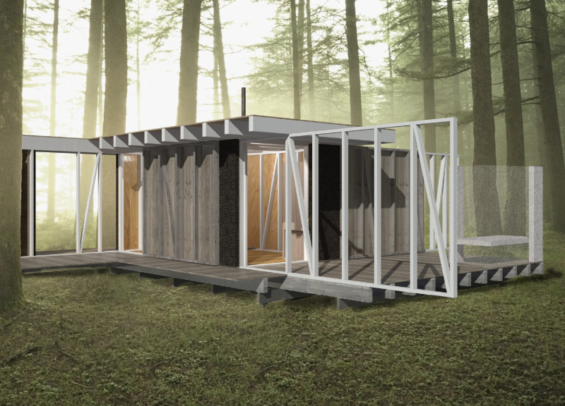 Cork-Finished Retreats Nestled in Timber Frame, Emphasizing Mindfulness Amidst Nature  