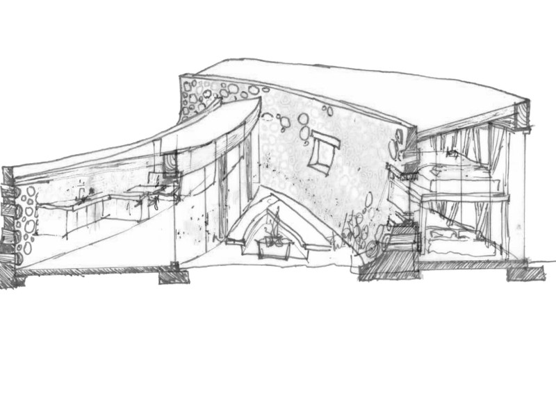 Curvilinear Structures of Cordwood Masonry Enhancing Community Connectivity for Cyclists
