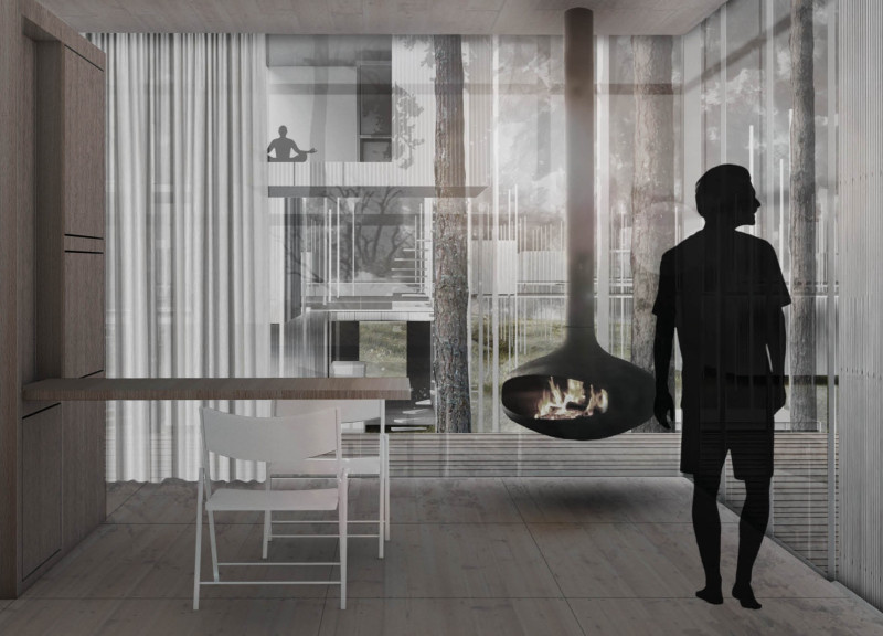 Elevated Forest Cabins Featuring Galvanized Steel Sheeting and Thermal Glazing for Sustainable Living