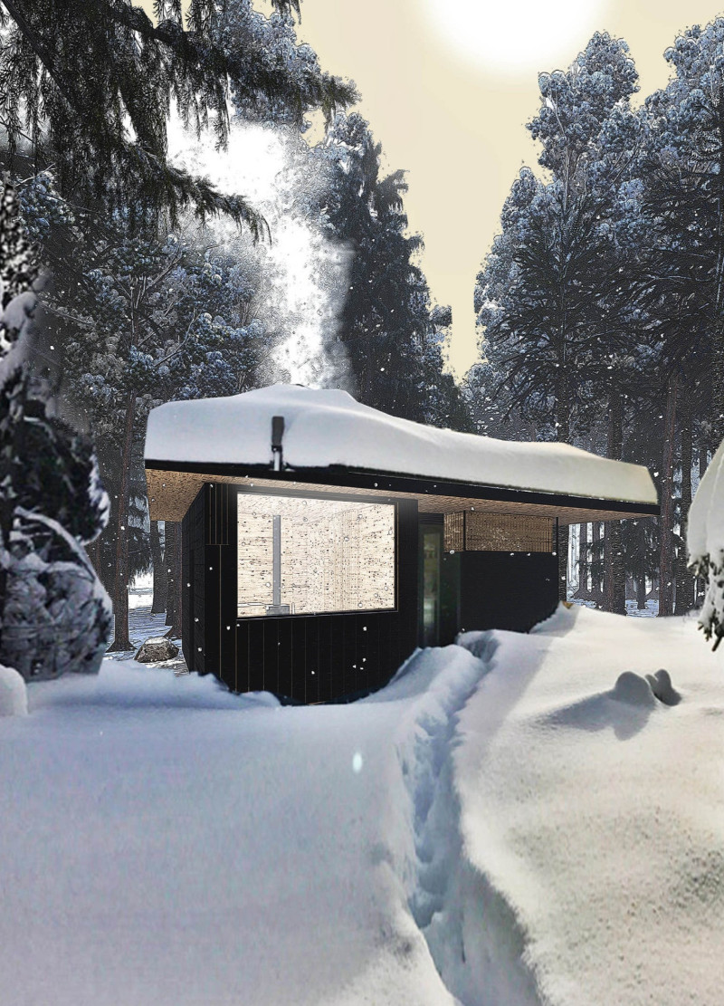 Charred Wooden Shingles and Solar Panels Create a Serene Meditation Retreat in the Forest