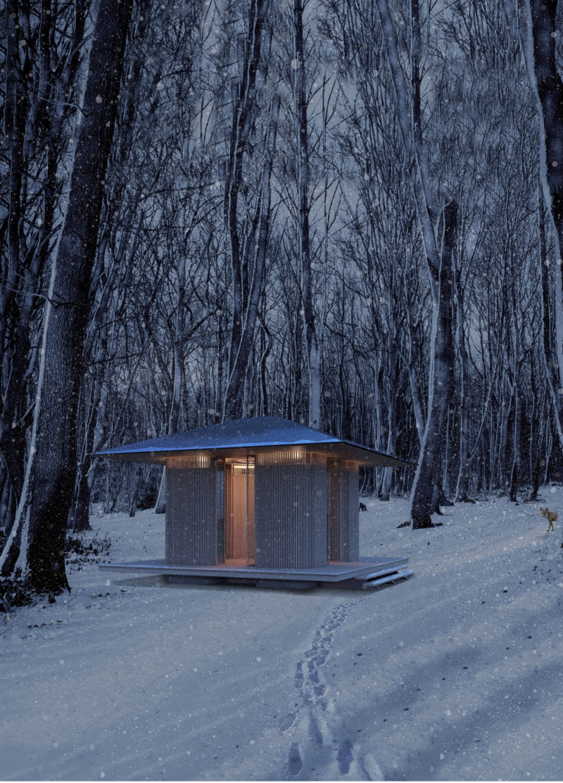 Octagonal Retreat Crafted From Local Timber and Thatched Roof in a Serene Natural Setting