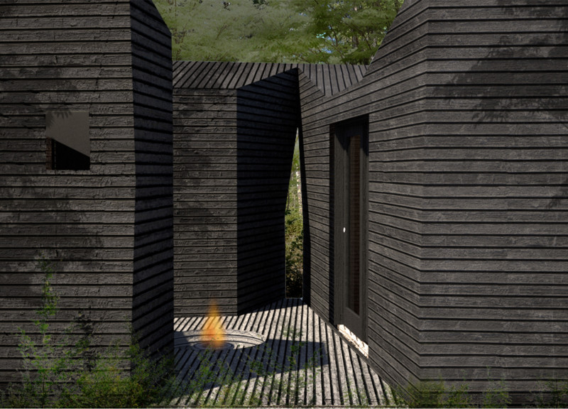 Charred Wooden Shingles and LunaWood Bring Warmth to a Forest-Integrated Retreat  