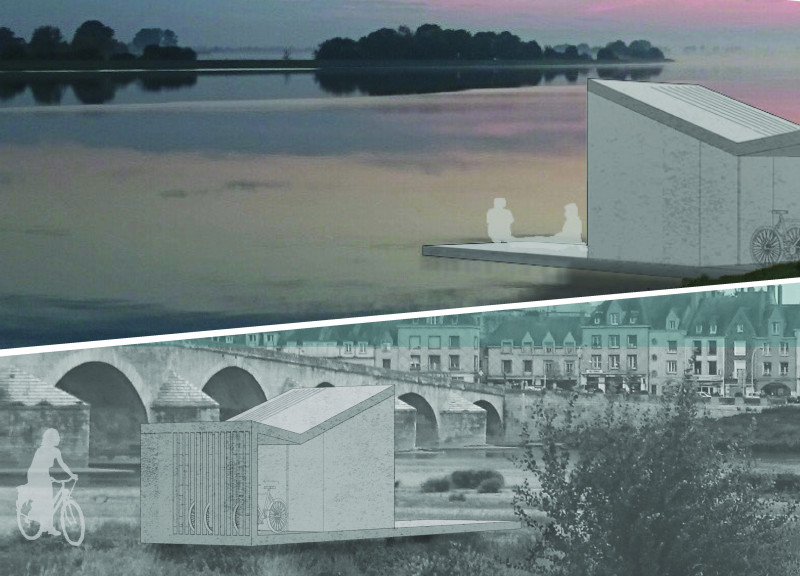 Bicycle Shelter Designed with Recycled Materials and Modular Construction for Sustainable Travel Along Scenic Routes  