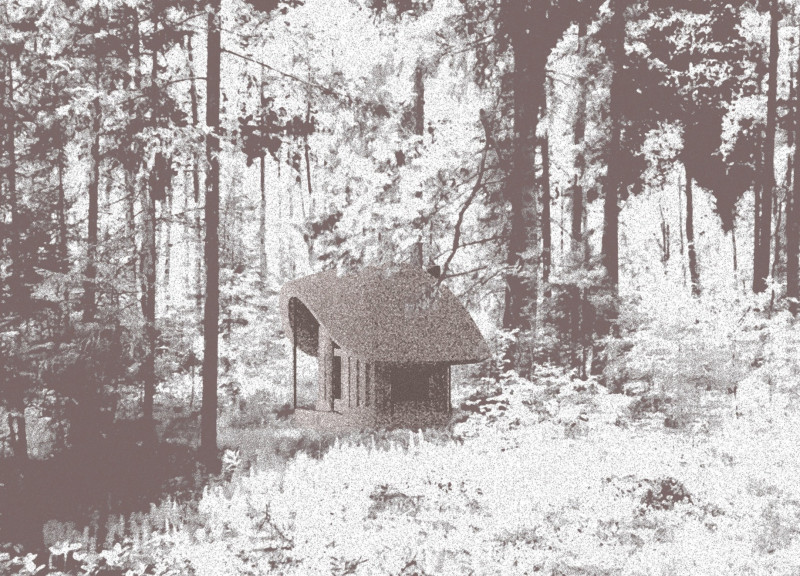 Thatched Roof Retreat Embracing Nature with Board Batten Walls and Cast Iron Warmth