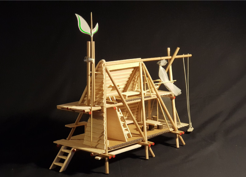Sustainable Retreat Crafted from Larch Wood with Wind Energy Integration