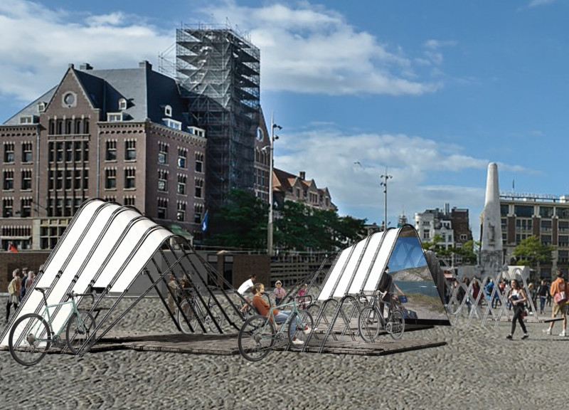 Curvilinear Structures With Sustainable Wood and Integrated Solar Solutions For Cyclist Rest Areas