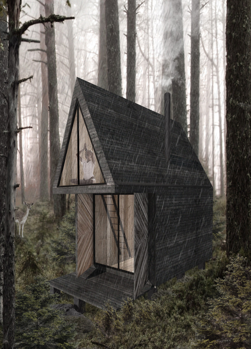 Charred Wooden Shingles and Glass Facades Create Tranquil Retreats in the Forest