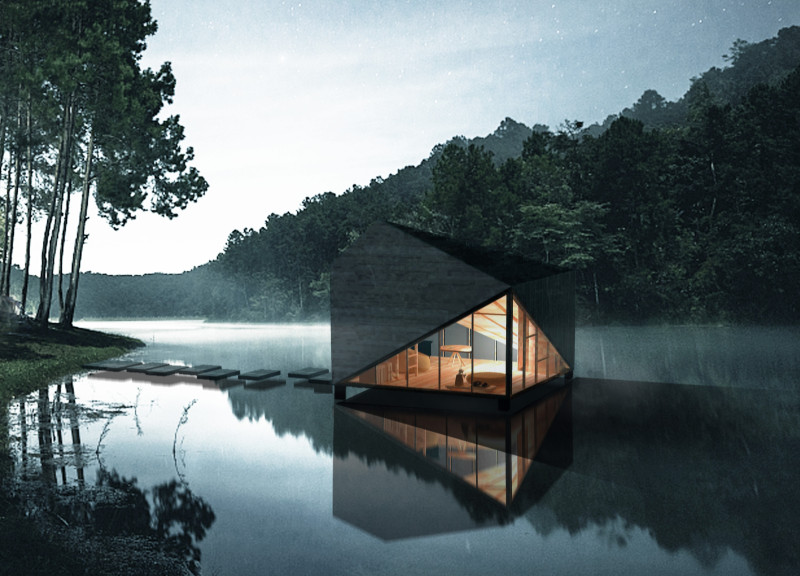 Detachable Cabin Crafted With Cross-Laminated Timber Panels and Low-Emissivity Glass Emphasizing Mindfulness Retreat  