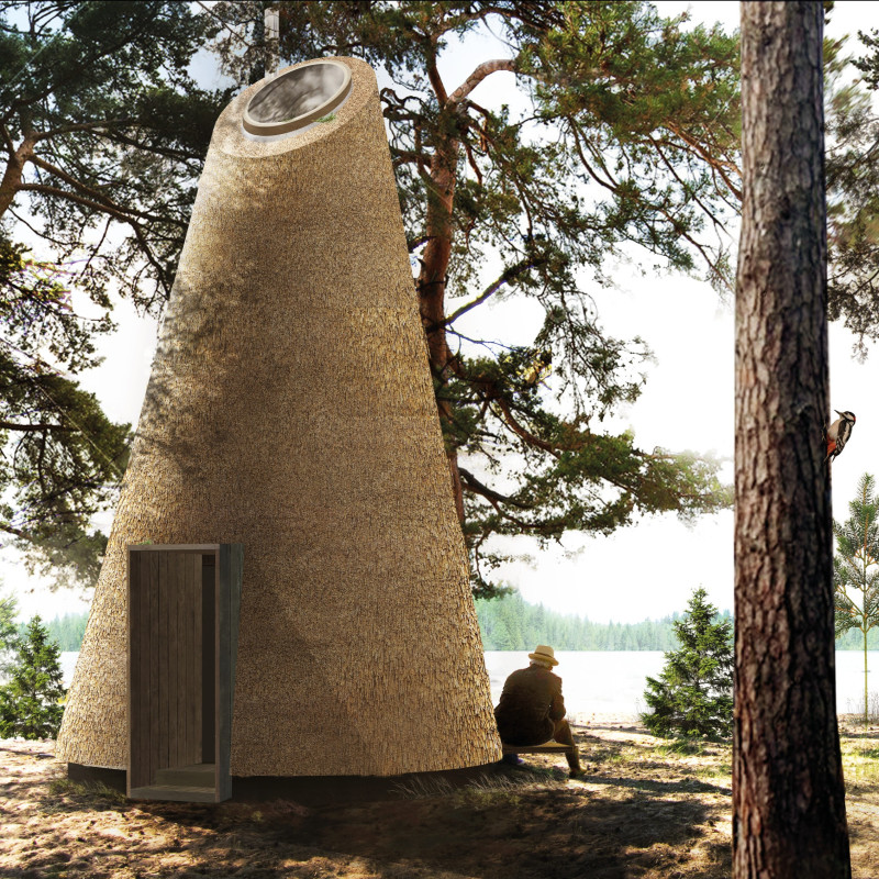 Natural Insulation and Reed Construction Shape A Serene Meditation Retreat  
