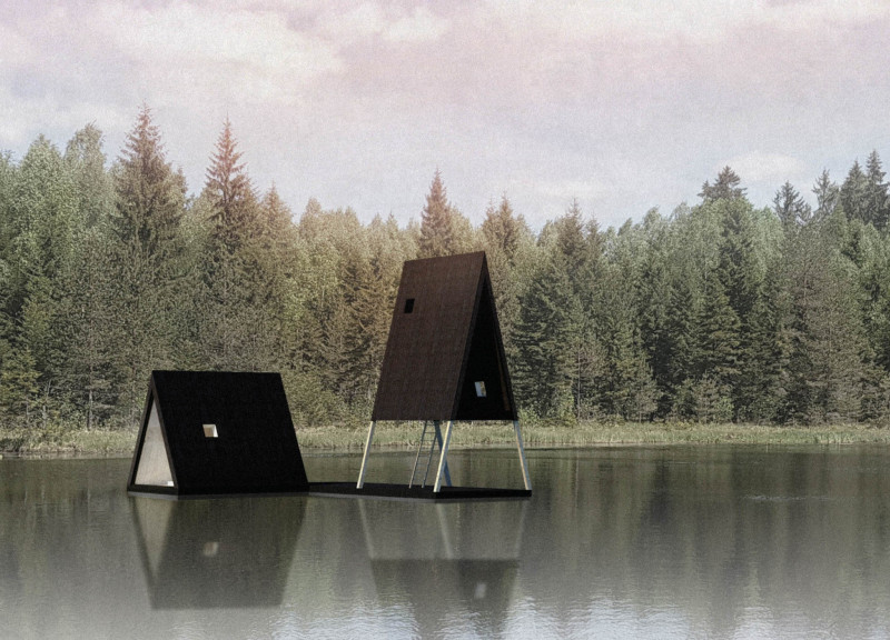 Floating Retreat Crafted With Local Timber and Elevated Aluminum Structures