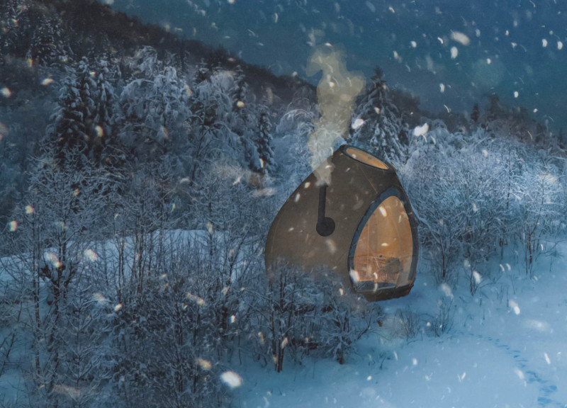 Curved Plywood Retreat Embracing Natural Light Through Organic Design  