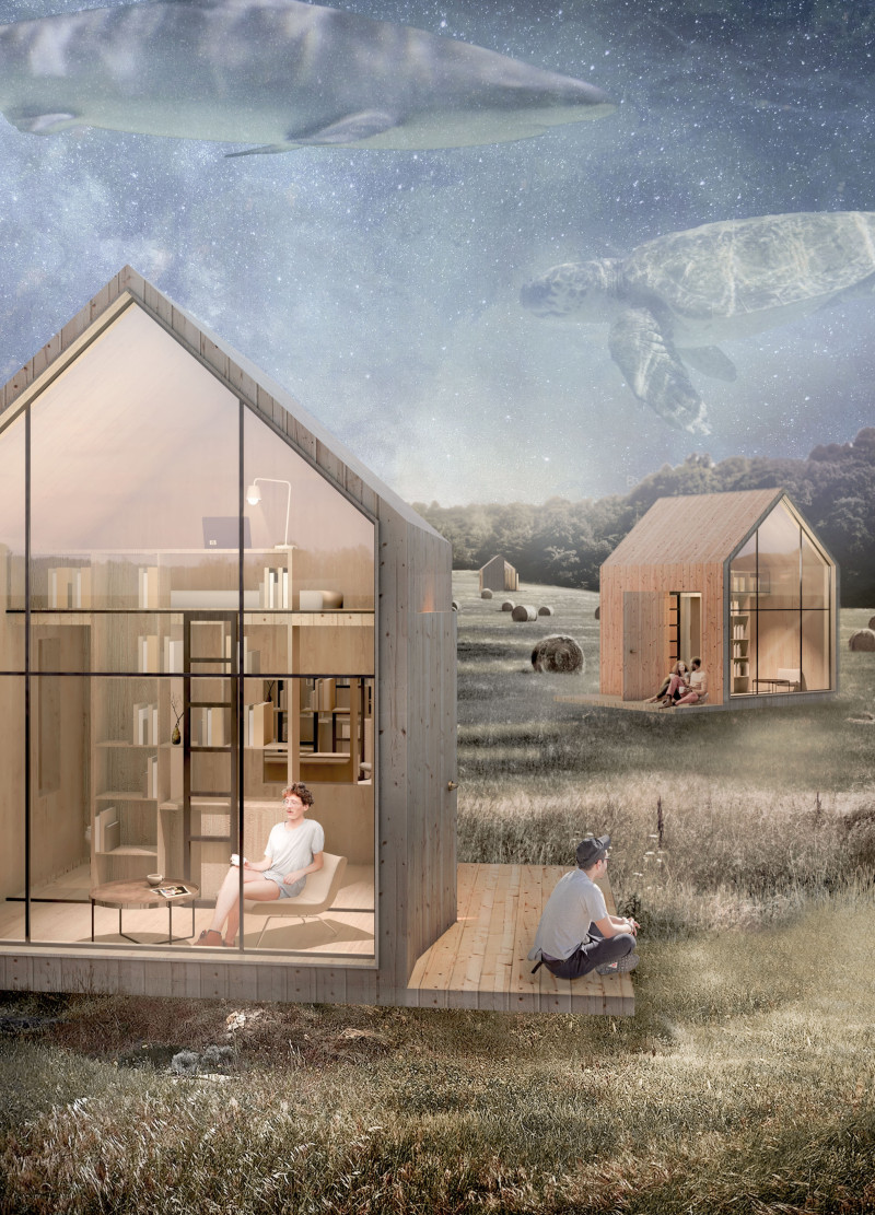 Charred Wooden Shingles and Modular Timber Retreats for Poets in the Latvian Landscape