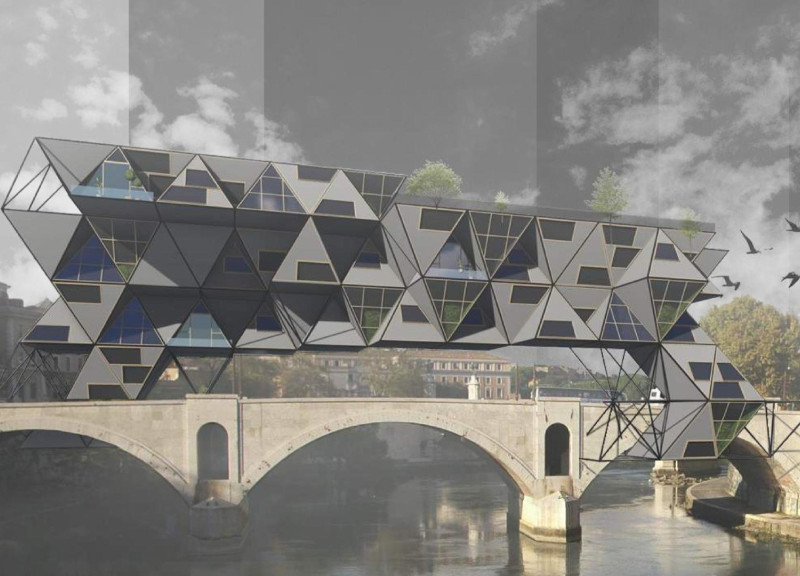 Residential Development Featuring Steel Framework and Natural Wood Elements Reimagines Urban Living within Historic Bridges