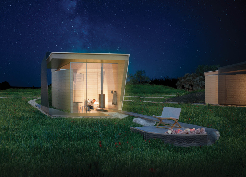 Perforated Steel Facades and Cedar Accents in Modular Living Environments