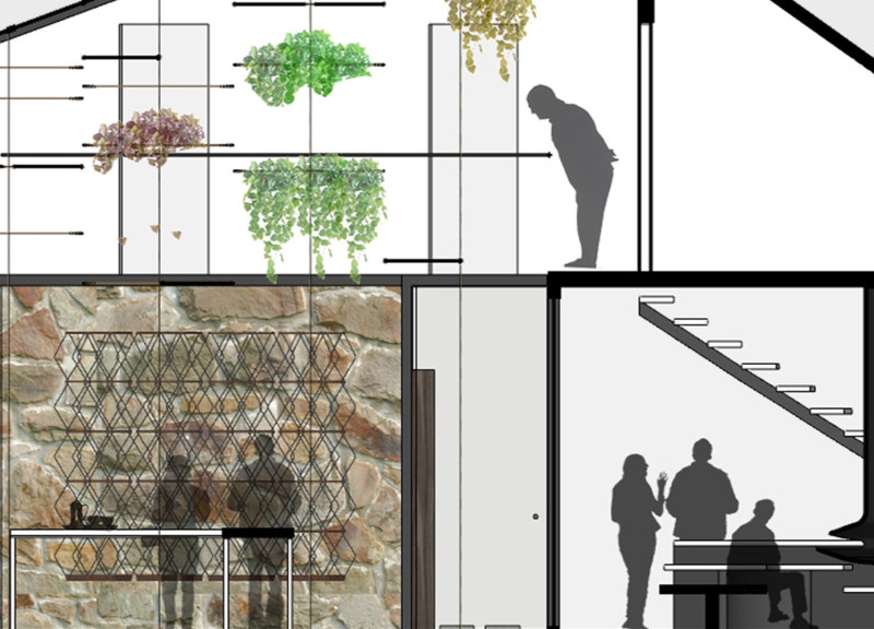 Natural Stone and Light Wells Enhance A Sustainable Retreat Constructed With Thoughtful Materiality