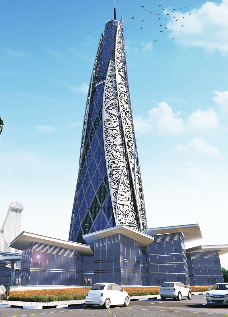 Feather-Like Screens and Solar Glass Intertwine in a Multifunctional Urban Skyscraper  