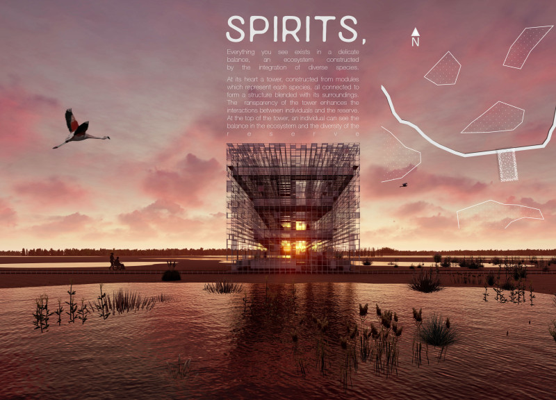 Phosphorescent Plastic Panels and Steel Frame Shape a Community Space for Biodiversity Education