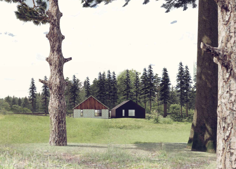 Charred Wooden Shingles and Large Glass Facades Create a Harmonious Guest Experience in Nature  