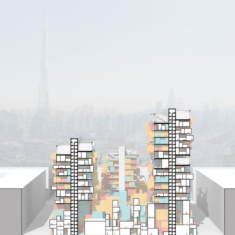Vertical Farming High-Rise Featuring Reinforced Concrete and Panoramic Glass Facade