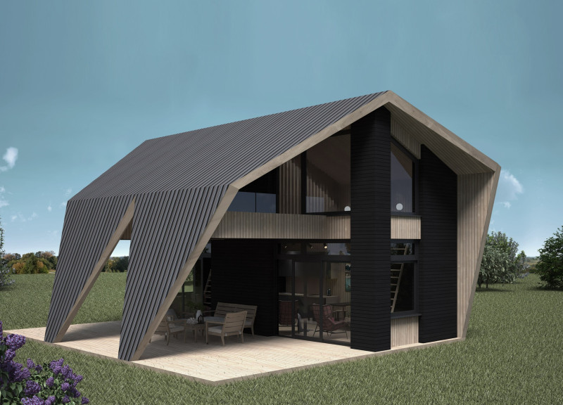 Charred Wooden Shingles and Cross-Laminated Timber Panels Shape a Harmonious Retreat Experience