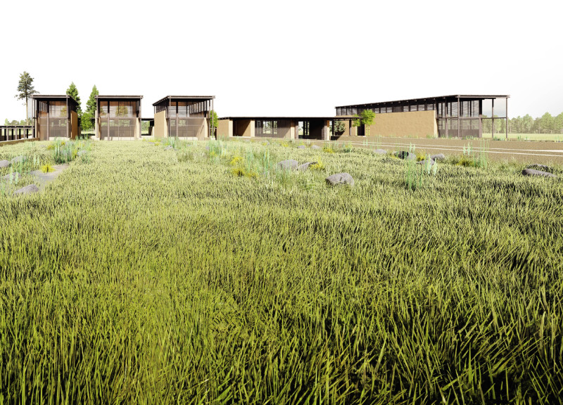 Rammed Earth Retreat With Communal Spaces Framed By Local Timber