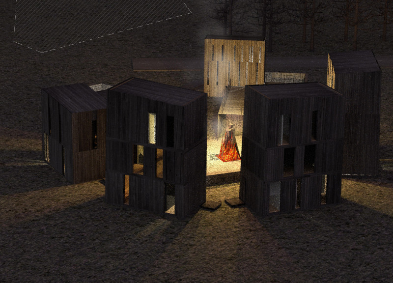 Acetylated Wood Cabins Nestled in Nature Offering Solitude and Communal Reflection