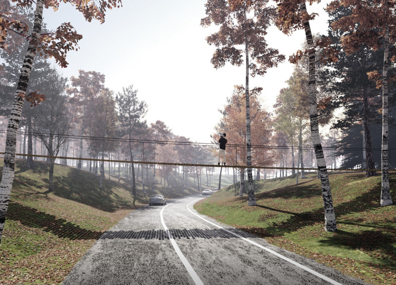 Translucent Timber Structure With Perforated Design Nestled in the Natural Landscape