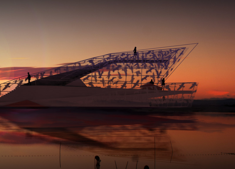 Paper Composite Panels and Real Wood Construct a Seamless Observation Structure for Coastal Wildlife