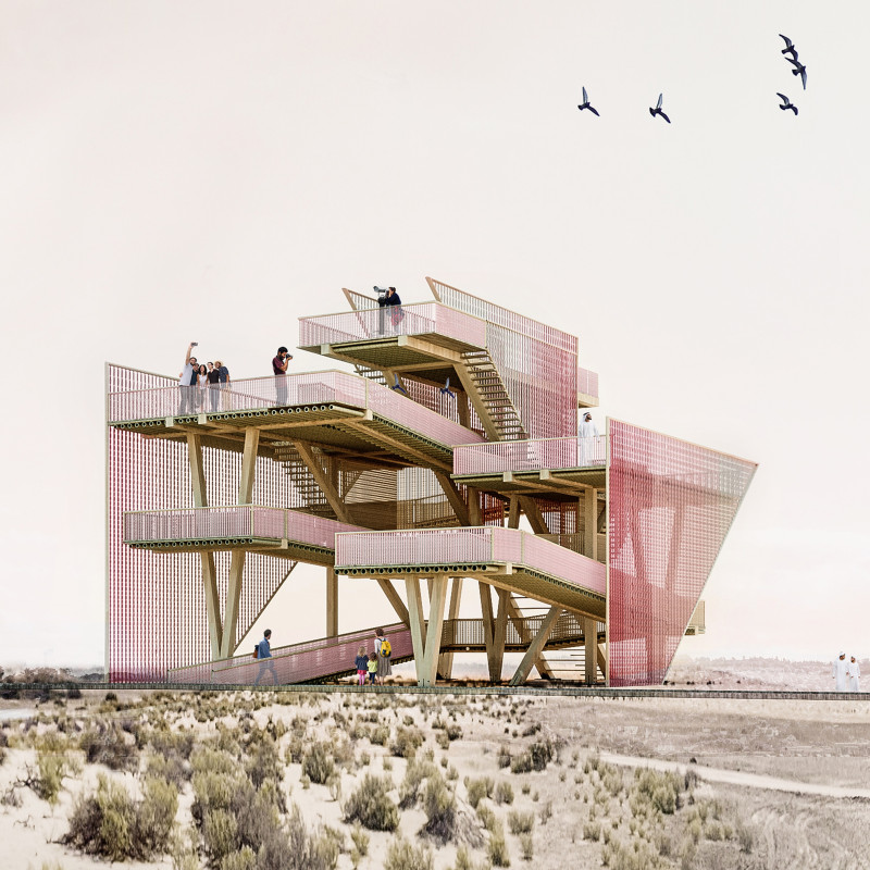 Bamboo and Palm Fibers Weaving Through a Nature-Inspired Observation Platform in the Wetlands