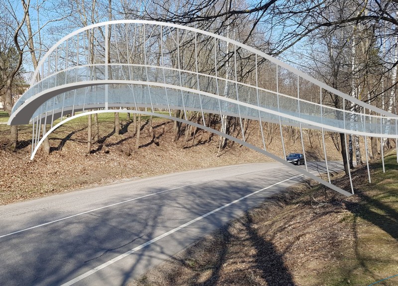 Curvilinear Footbridge Crafted From Stainless Steel and Natural Timber Integrating Accessibility in a Scenic Landscape