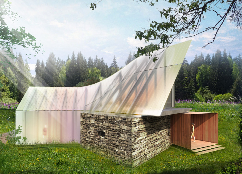 Resilient Spaces Crafted from Recycled Polycarbonate and Laminated Timber Embracing Nature's Essence  