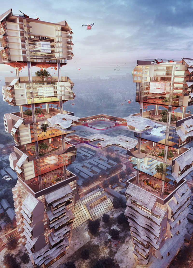 Charred Wooden Shingles and Glass Facades Crafting Vertical Community Living in Urban Spaces