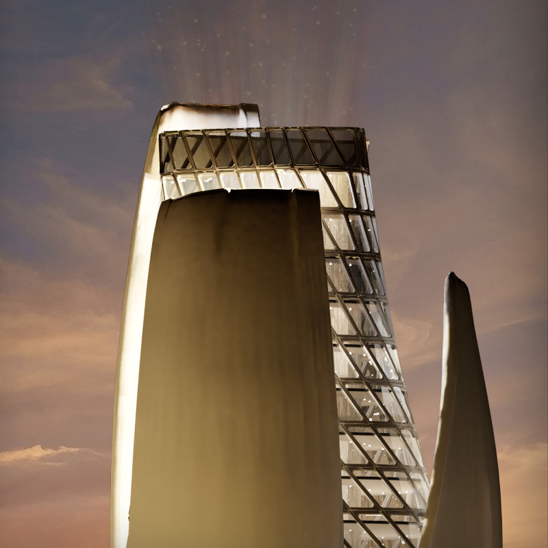 Carbon-Capturing Structure With Photovoltaic Facade Integrating Urban Greenery and Dynamic Spaces