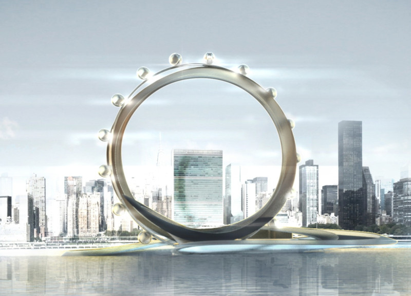 Circular Sanctuary Featuring Stainless Steel and Glass for Cultural Exchange