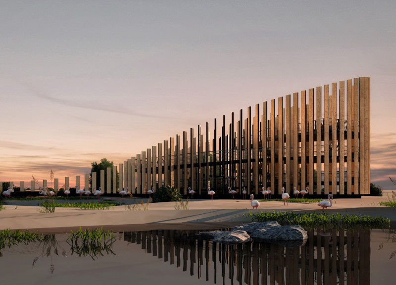Curvilinear Structure Using Composite Materials Integrates Seamlessly With Wetland Ecosystem