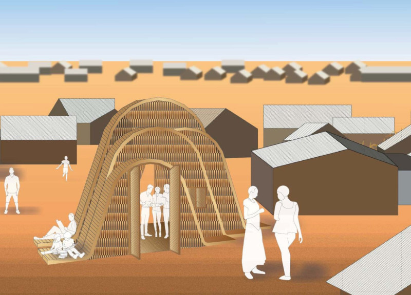 Bamboo Arches and Natural Ventilation in a Community Learning Space  