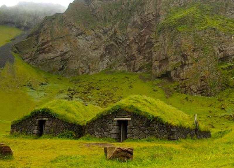 Charred Wooden Shingles Adorning Low-Profile Structures Integrating with Volcanic Landscapes