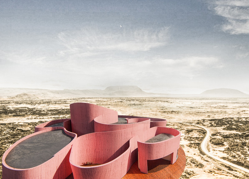 Curvilinear Forms Embracing Raw Earth and Vertical Wood in a Community Hub  