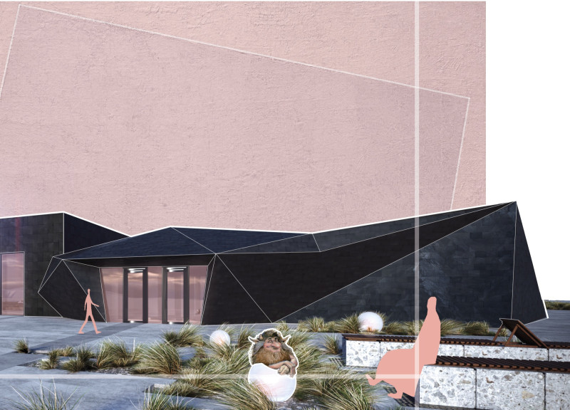 Slate-Clad Community Hub Featuring Geothermal Systems and Flexible Spaces  