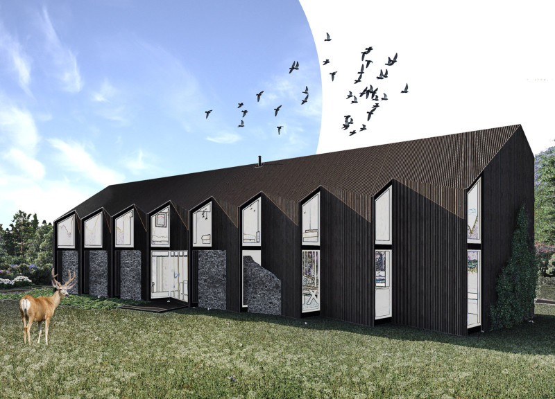 Charred Wooden Shingles and Passive Design Within a Sustainable Tea Growing House  