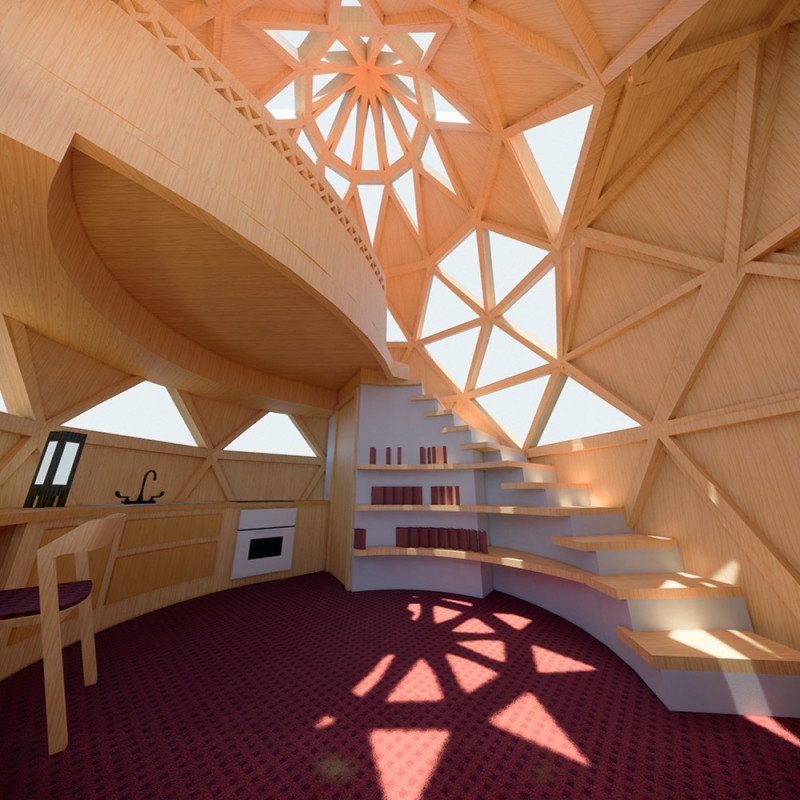 Cross-Laminated Timber Panels and Curved Geometry Shape Sustainable Living Space  
