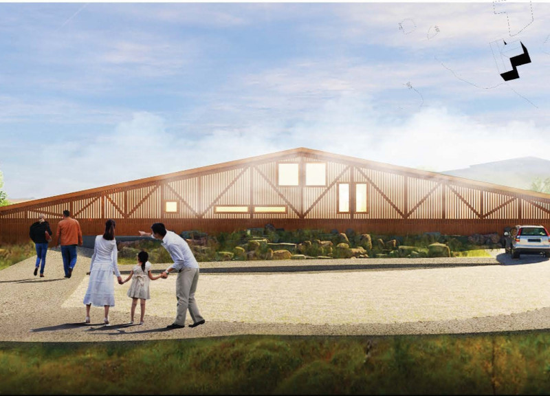 Charred Wood and Volcanic Concrete Blend in a Curvilinear Design for Sustainable Living  