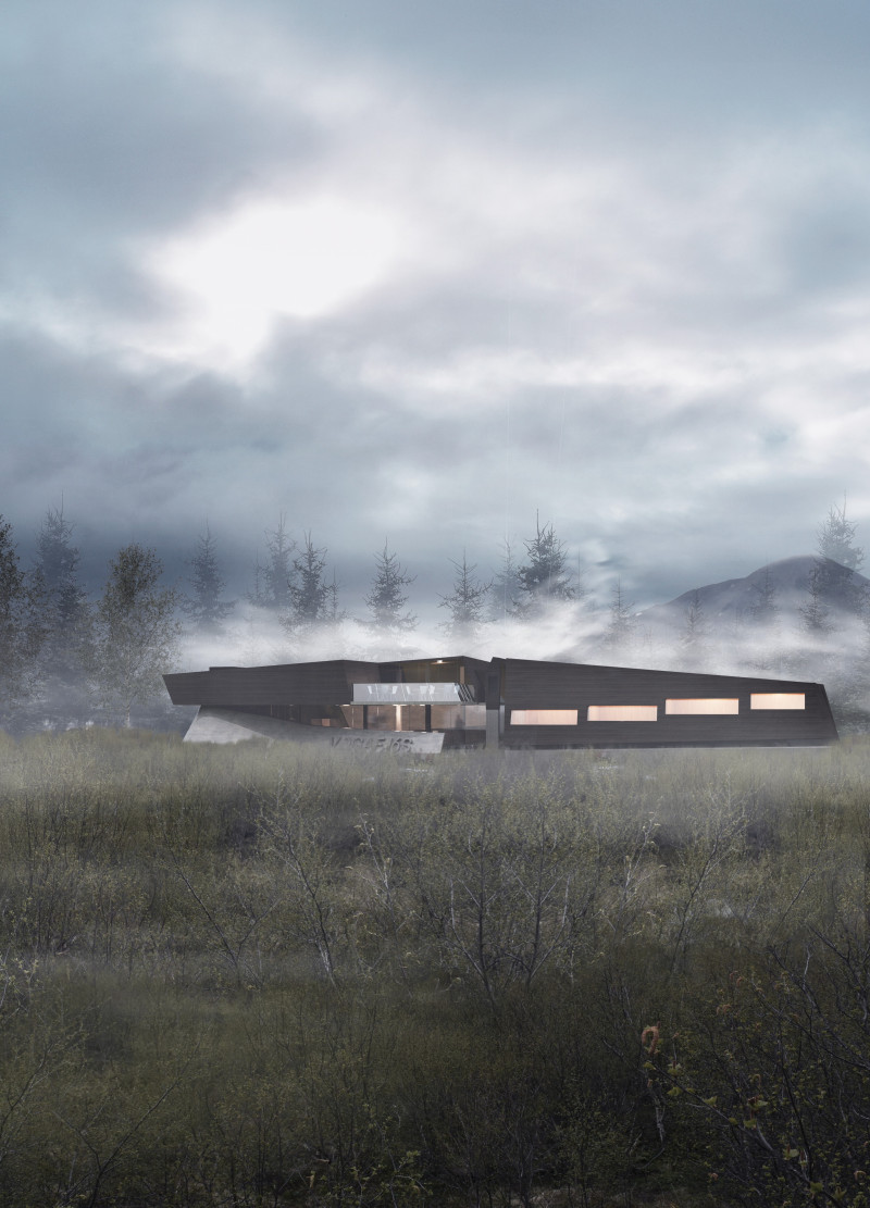 Curved Geometry and Local Stone Integrate with Geothermal Energy in An Icelandic Retreat