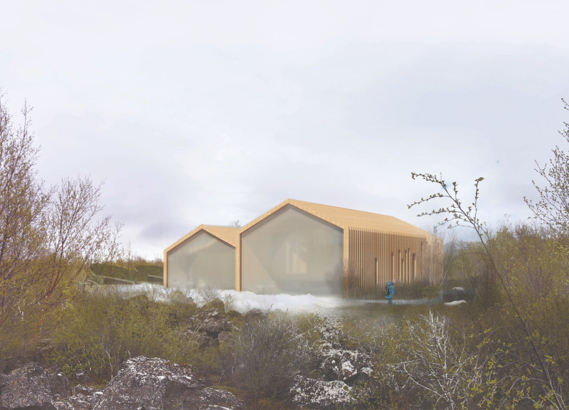 Volcanic Stone Facades and Charred Wooden Shingles in a Nature-Inspired Lake Retreat  