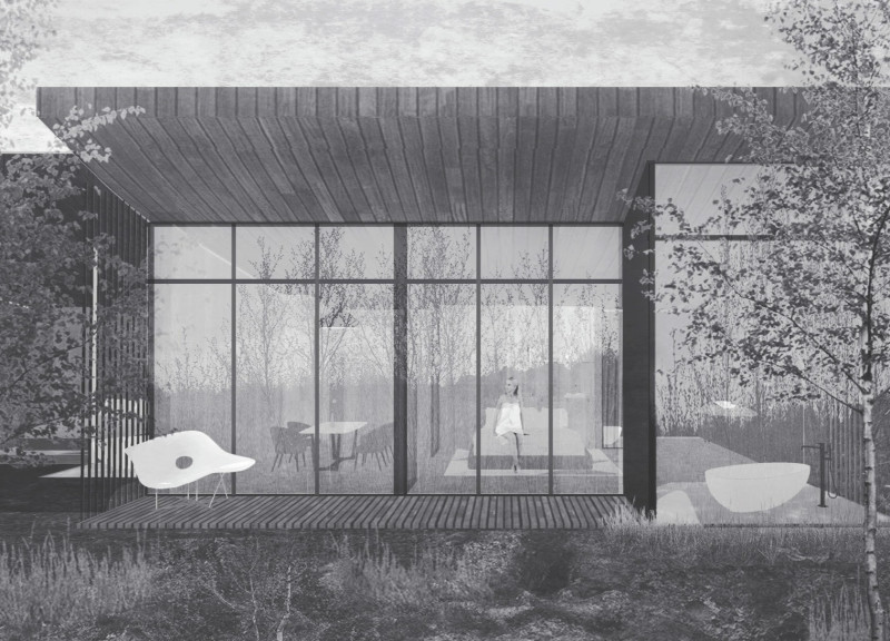 Curvilinear Retreat Built With Geothermal Heating and Local Basalt Stone  