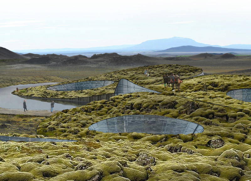 Natural Light Flooded Museum with Green Roof and Reinforced Concrete Elements  
