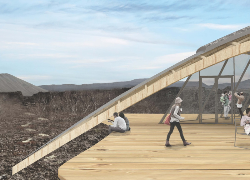 Visitor Centre Featuring a Timber-Grid Shell and Natural Light Integration in Iceland's Lava Fields  